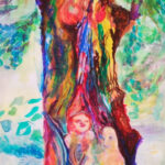 2020 Linde, Baumwesen, Karower Teiche, Teil der Baumallee, 100 x 185 cm, Gouache auf Malpapier