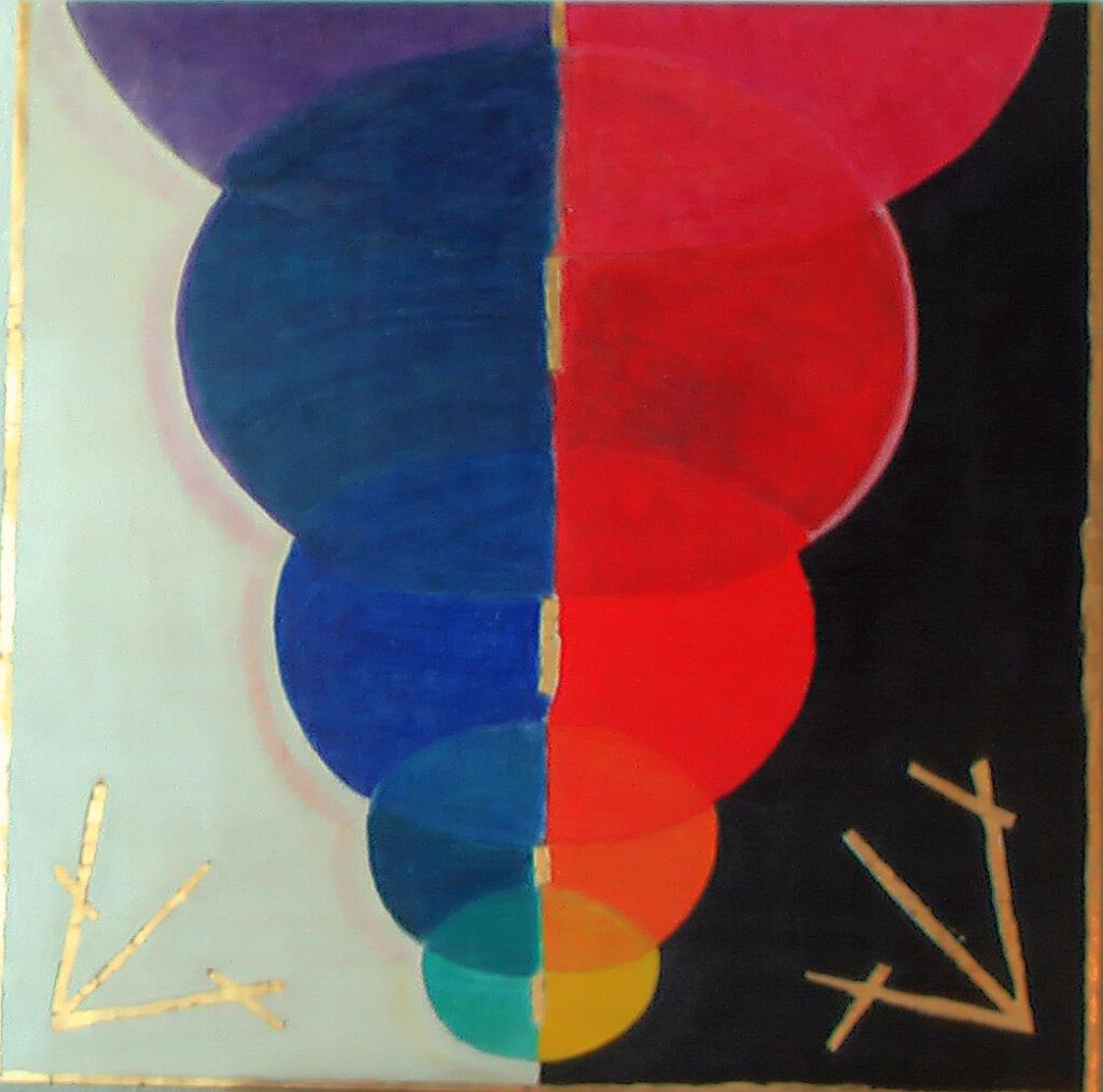 Farbspirale, 2016, 50 x 50 cm, Pigment, Tempera auf Festholzplatte